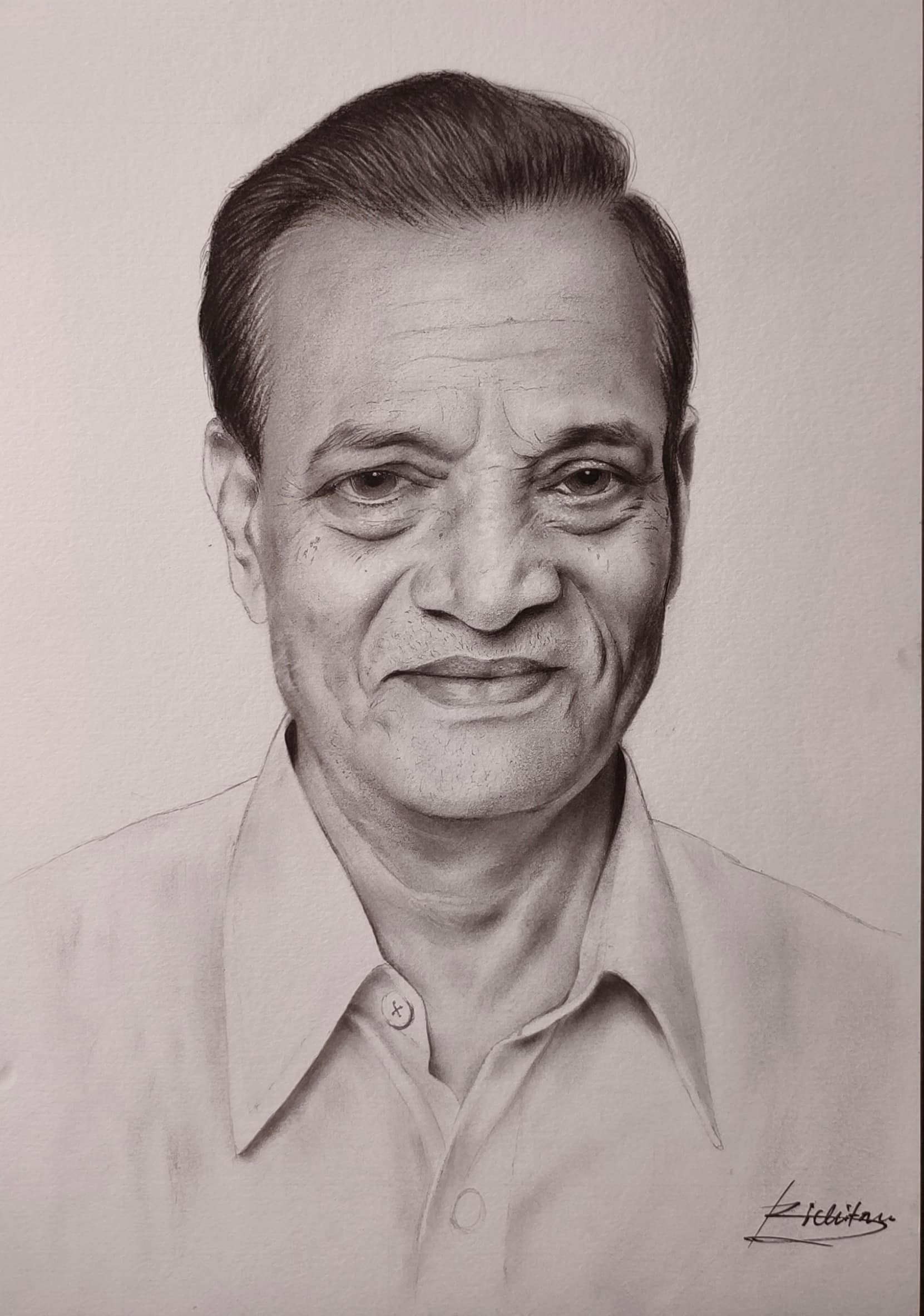 Charcoal portrait commission — finished hand-drawn portrait